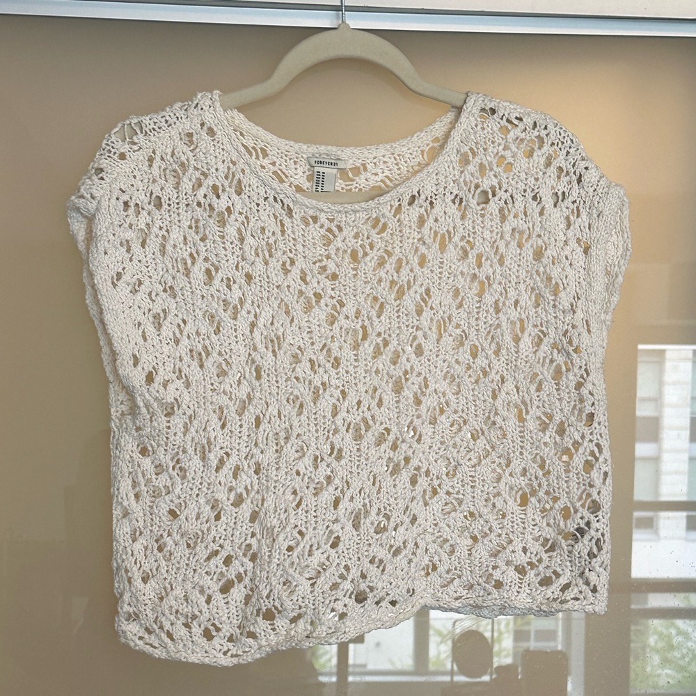 Forever 21 Knit/crochet cropped coverup or top